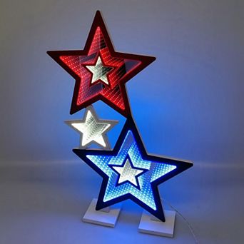 Roman LED Patriotic 3 Stars Light Decor