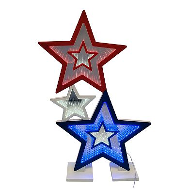 Roman LED Patriotic 3 Stars Light Decor