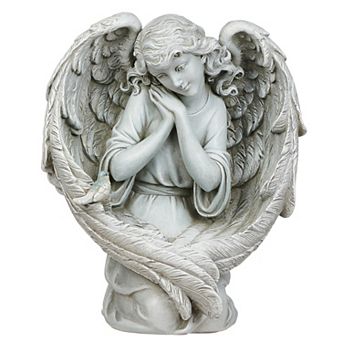 Roman Kneeling Angel Birdfeeder Outdoor Decor