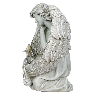 Roman Kneeling Angel Birdfeeder Outdoor Decor