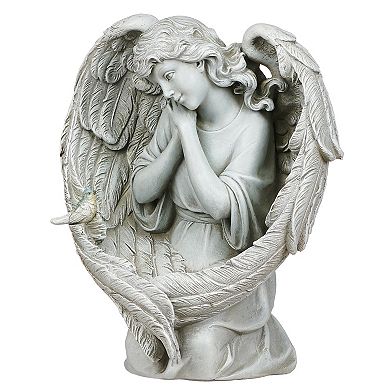 Roman Kneeling Angel Birdfeeder Outdoor Decor