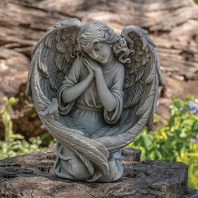 Roman Kneeling Angel Birdfeeder Outdoor Decor