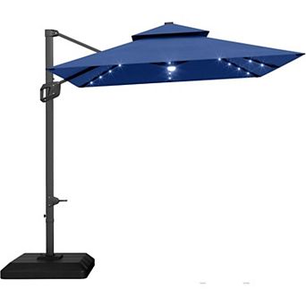 10ft Hanging Market Cantilever Patio Umbrella for Backyard,Poolside,Lawn and Garden,Polyester Shade
