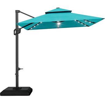 10ft Hanging Market Cantilever Patio Umbrella for Backyard,Poolside,Lawn and Garden,Polyester Shade