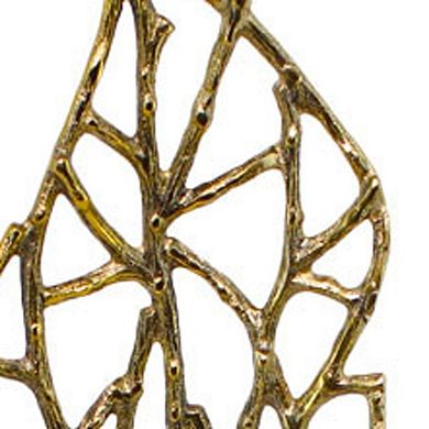 HomeRoots 26" Gold And Black Aluminum And Marble Leaf Tabletop Sculpture