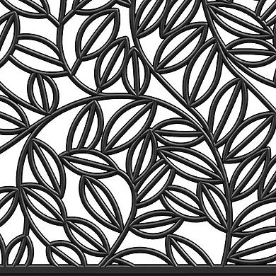 HomeRoots 24" X 36" Black Rubber Botanical Leaves Outdoor Door Mat