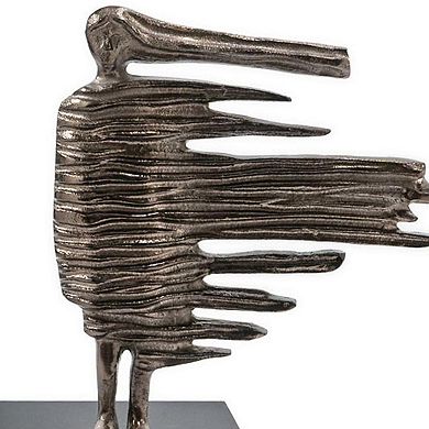 HomeRoots 12" Bronze Aluminum Blown Away Woman Tabletop Sculpture