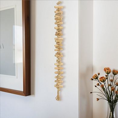 HomeRoots 40" Brown Wood Rods And Rope Decorative Tassel