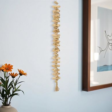 HomeRoots 40" Brown Wood Rods And Rope Decorative Tassel