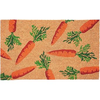 HomeRoots 17" X 29" Natural And Orange Easter Carrots Coir Outdoor Door Mat