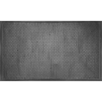 HomeRoots 36" X 59" Black Rubber Outdoor Door Mat