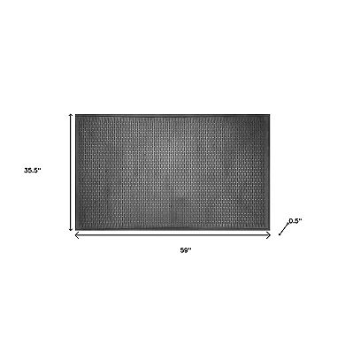 HomeRoots 36" X 59" Black Rubber Outdoor Door Mat