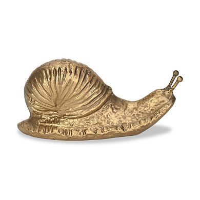 HomeRoots 3" Antiqued Gold Cast Iron Snail Figurine