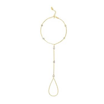 SHYMI Multi Stone Hand Chain — .925 Silver, 14K Gold-Plated, 6" + 2" Extender