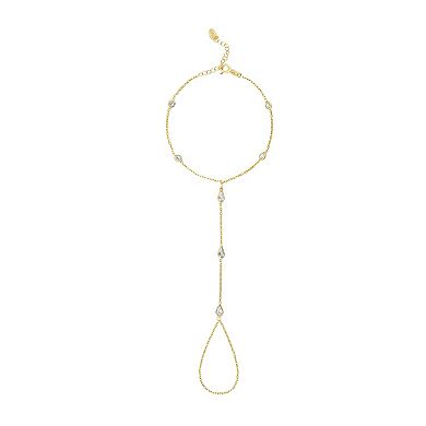 SHYMI Multi Stone Hand Chain — .925 Silver, 14K Gold-Plated, 6" + 2" Extender