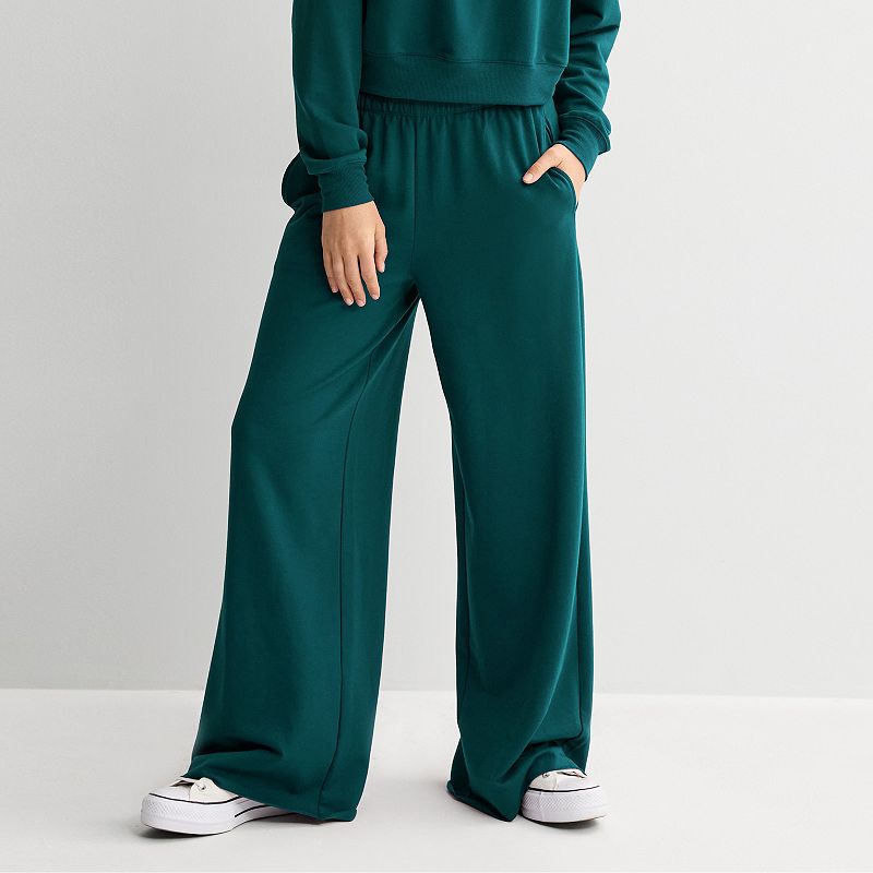 Juniors' SO® Bouncy Fleece Wide Leg Pants