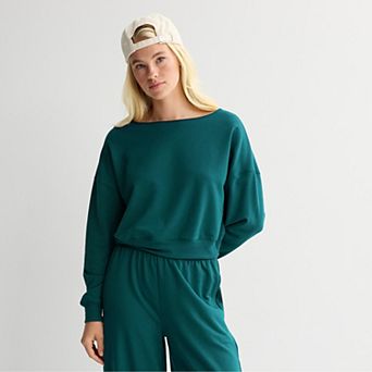 Juniors' SO® Bouncy Fleece Scoop Neck Top