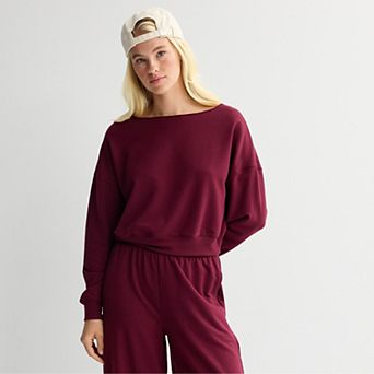Juniors' SO® Bouncy Fleece Scoop Neck Top