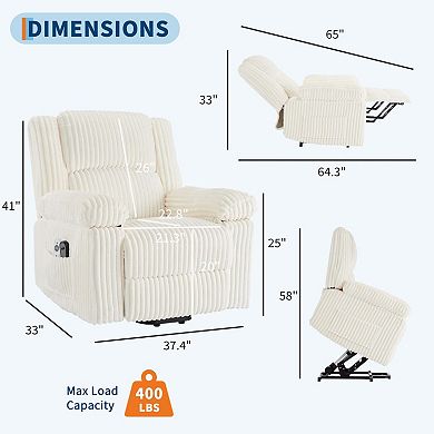 ANIXOL Power Lift Recliner Chair with Heat and Massage