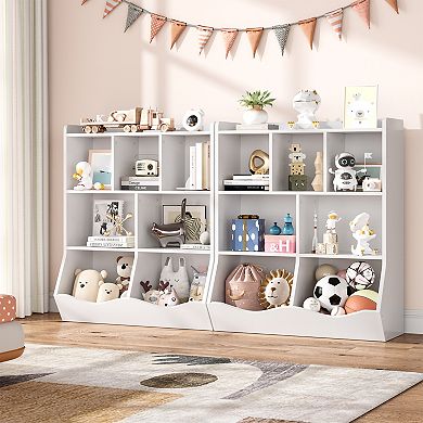 ANIXOL 3-Tier Kids Toy Storage Organizer with Open Shelves and Bins