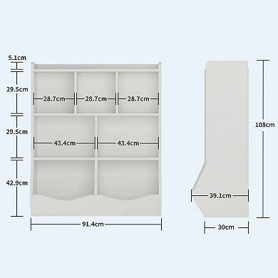 ANIXOL 3-Tier Kids Toy Storage Organizer with Open Shelves and Bins