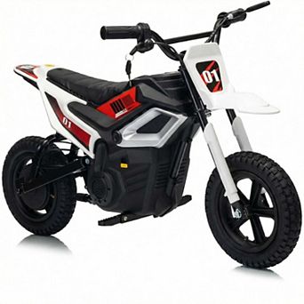 ANIXOL 24V Kids Electric Dirt Bike, 350W Motor, Rear Suspension, Hydraulic Brakes