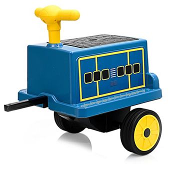 ANIXOL 12V Trackless Ride-On Train Carriage with Storage, Lights and Music