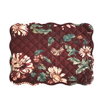 Mingle & Co. 2-Pack Quilted Floral Reversible Placemat Set