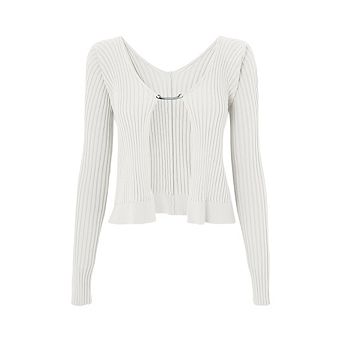 Women's Ribbed Knit Cardigan Top Button Down V Neck Lightweight Cropped Cardigan Sweater