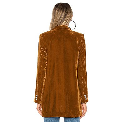 Women's Casual Velvet Blazer Notched Lapel Front Jacket Long Sleeve V Neck Jackets Coat Blazers