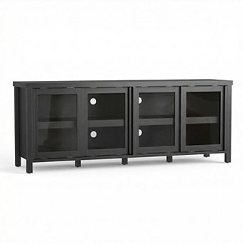 ANIXOL Mid Century TV Stand with Sliding Glass Doors