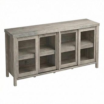 ANIXOL Mid Century TV Stand with Sliding Glass Doors