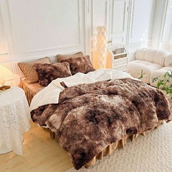 Luxury Faux Fur Shaggy Comforter Set, Reversible Sherpa Plush, Ultra Soft, Warm for Winter