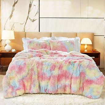 Luxury Faux Fur Shaggy Comforter Set, Reversible Sherpa Plush, Ultra Soft, Warm for Winter