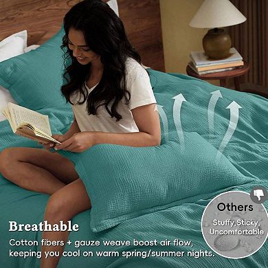 100% Natural Cotton Muslin Duvet Cover - Soft, Breathable, OEKO-Tex Certified