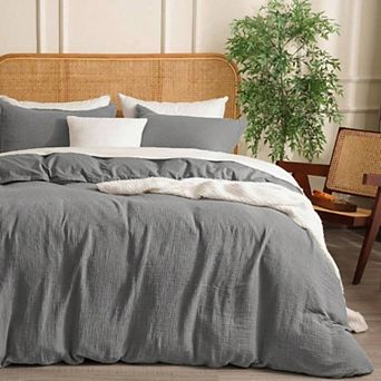 100% Natural Cotton Muslin Duvet Cover - Soft, Breathable, OEKO-Tex Certified