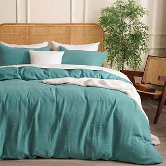 100% Natural Cotton Muslin Duvet Cover - Soft, Breathable, OEKO-Tex Certified