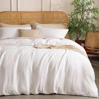 100% Natural Cotton Muslin Duvet Cover - Soft, Breathable, OEKO-Tex Certified
