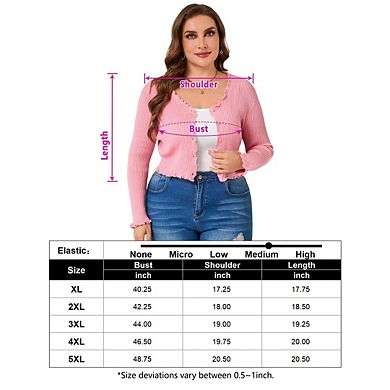 Women's Plus Size Knit Cardigan Long Sleeve Casual Open Front Button Down Summer Sweater Cardigan
