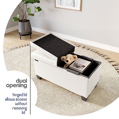 Storage Ottoman Bench with Storage Bins