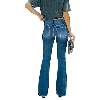 Women's Flare Bell Bottom Jeans High Waisted Wide Leg Bootcut Jeans Stretchy Denim Pants