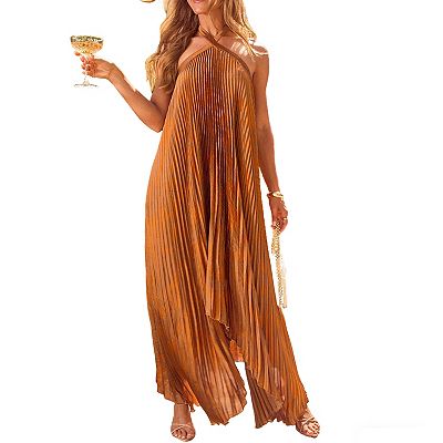 wedding guest dress halter neck Sparkly High-Low Ruffle Halter Neck Wedding Guest Dress