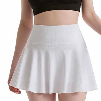 Women's High-Waisted Pleated Active Skort Tennis Badminton Skirt with Built-in Short