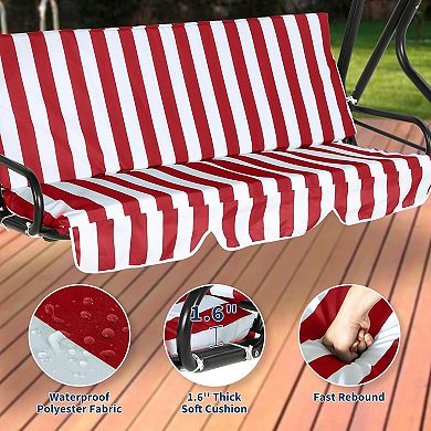 ANIXOL 3-Seat Outdoor Patio Swing with Adjustable Canopy
