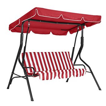ANIXOL 3-Seat Outdoor Patio Swing with Adjustable Canopy