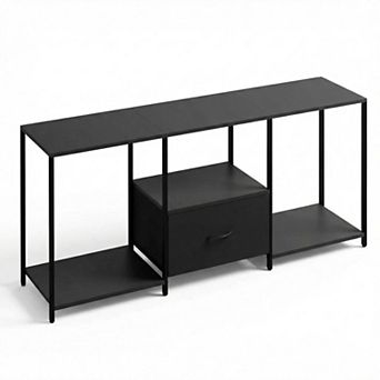 ANIXOL 55 Inch LED TV Stand with Fabric Drawer and Shelves