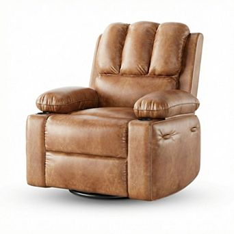 ANIXOL Oversized Swivel Rocker Recliner with Heat and Massage