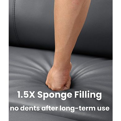 ANIXOL Oversized Manual PU Recliner Chair with Cup Holders