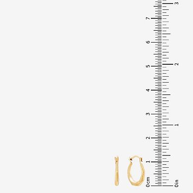 14k Gold Small Textured Hoop Earrings