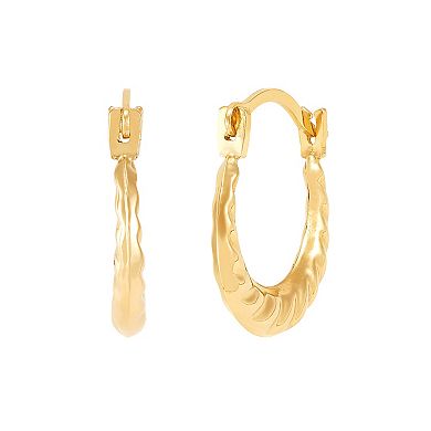 14k Gold Small Swirl Hoop Earrings